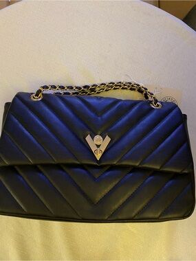 Quilted Black Chain-Handle Shoulder Bag